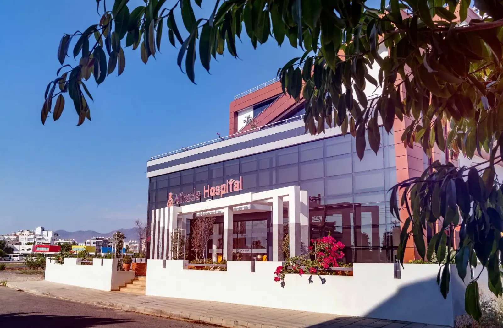The entrance of Miracle Hospital in Nicosia